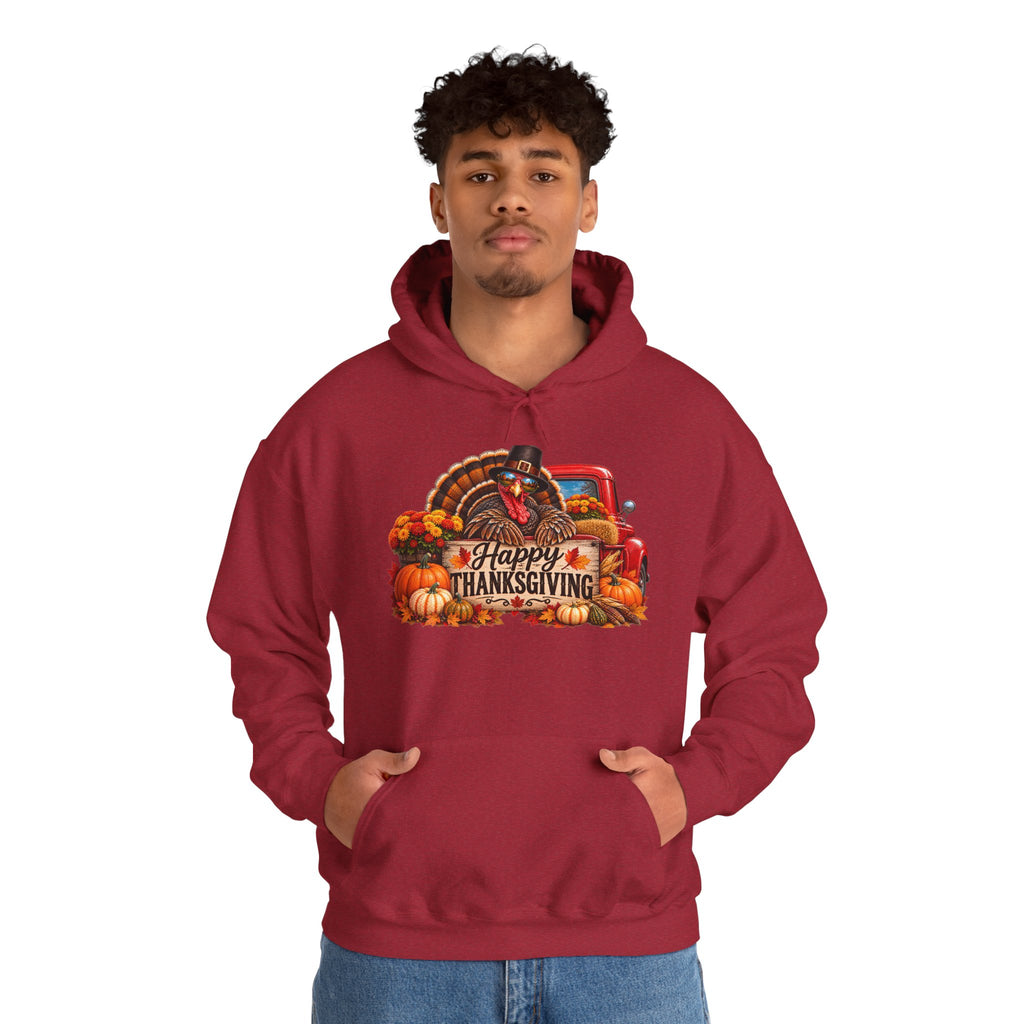Thanksgiving Vintage Truck Hoodie – Happy Thanksgiving Fall Harvest Sweatshirt