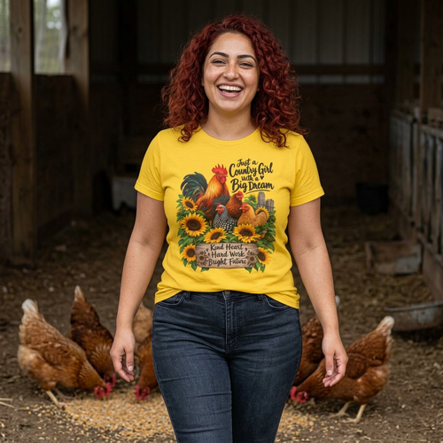 Country Girl with Big Dream | Chickens and Sunflowers