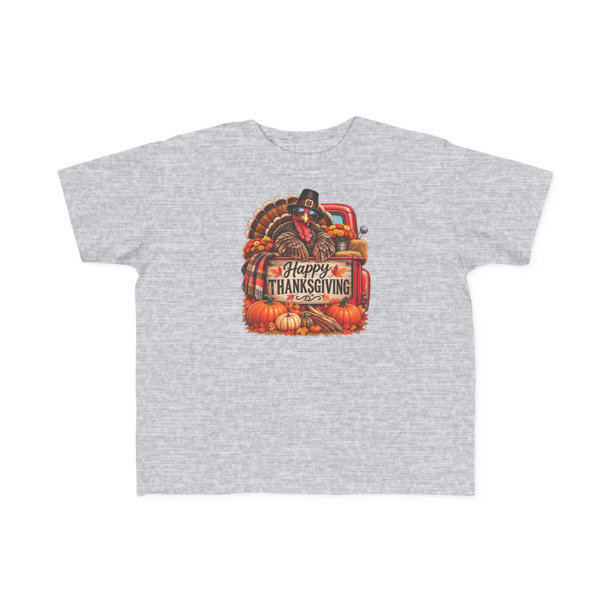 Toddler T-Shirt — 'Happy Thanksgiving' Turkey Truck Design