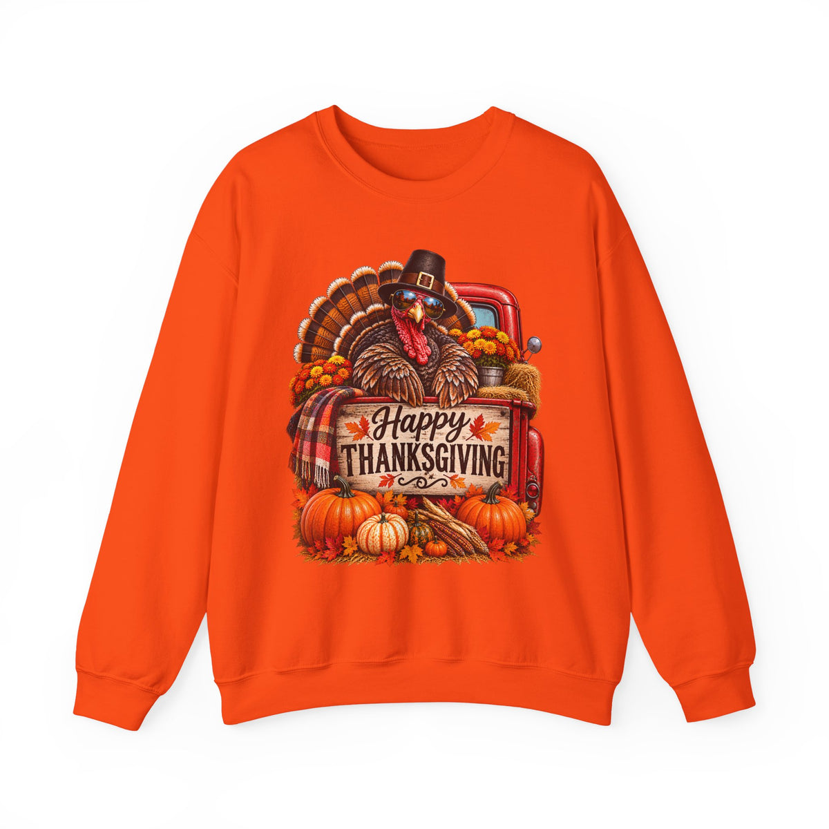 Happy Thanksgiving Turkey Sweatshirt — Fall Pumpkin Harvest Crewneck