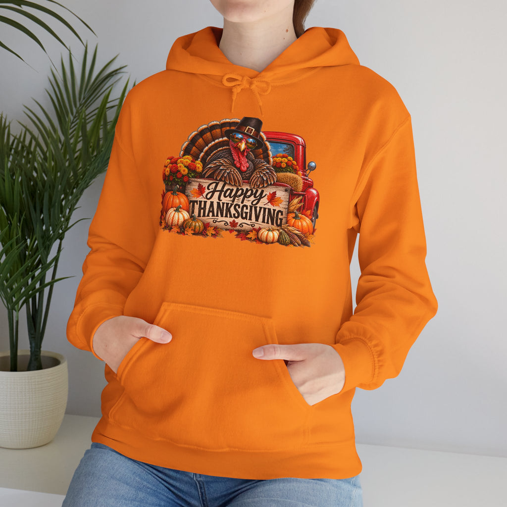 Thanksgiving Vintage Truck Hoodie – Happy Thanksgiving Fall Harvest Sweatshirt