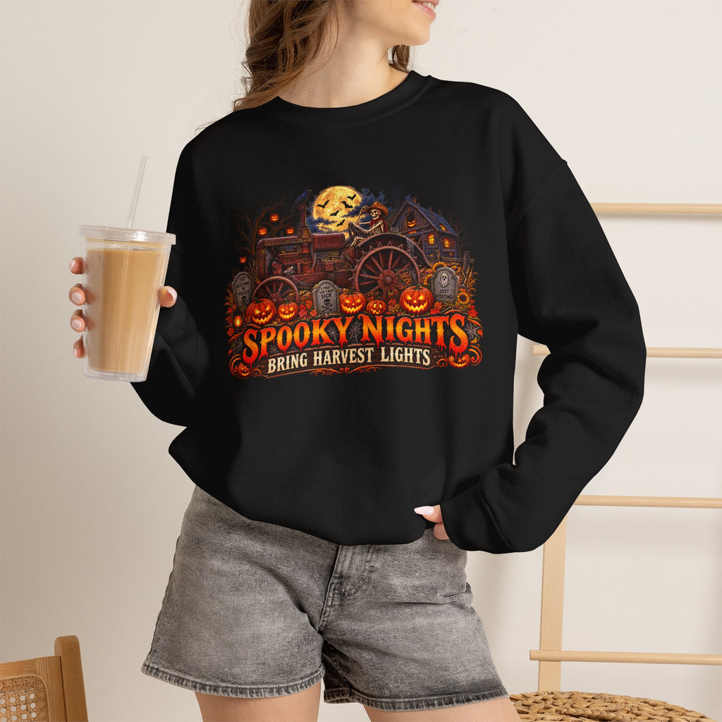 Spooky Nights Harvest Lights sweatshirt | Halloween pumpkin moon crewneck