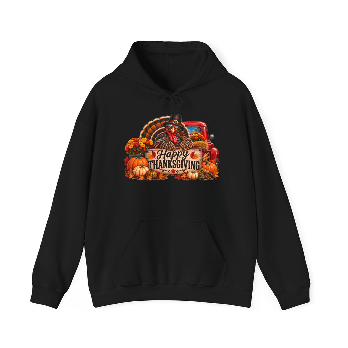 Thanksgiving Vintage Truck Hoodie – Happy Thanksgiving Fall Harvest Sweatshirt