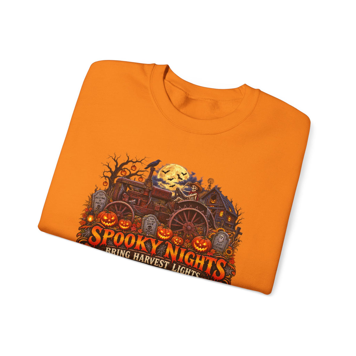 Spooky Nights Harvest Lights sweatshirt | Halloween pumpkin moon crewneck