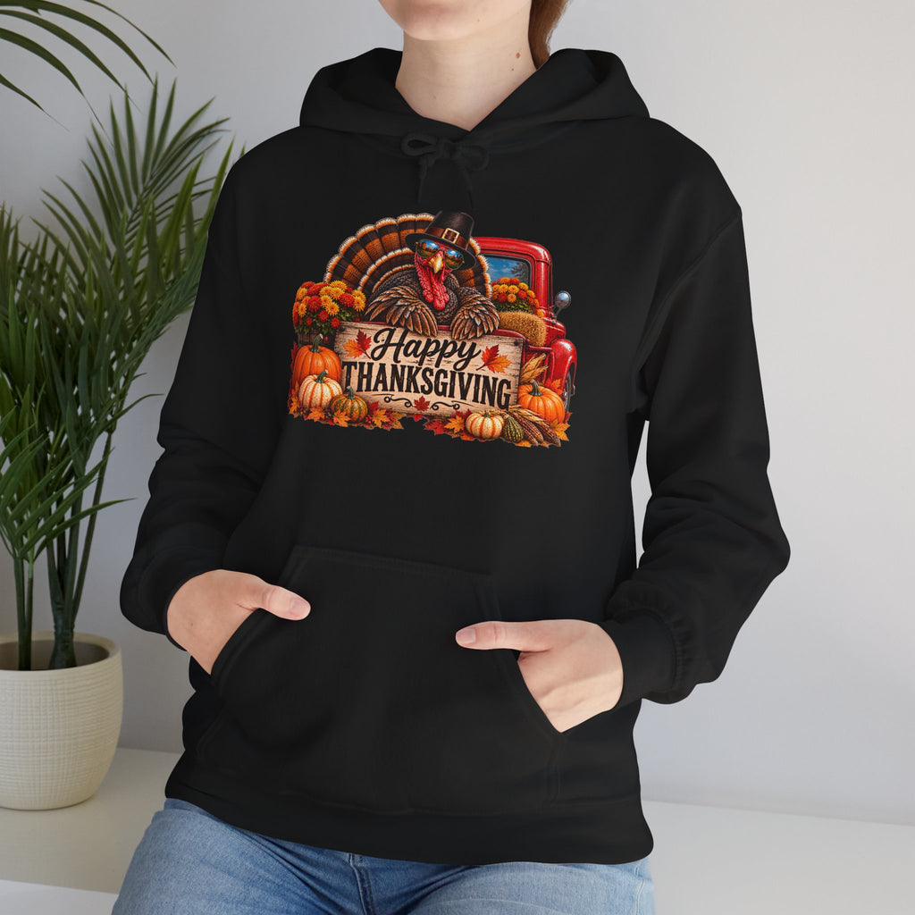 Thanksgiving Vintage Truck Hoodie – Happy Thanksgiving Fall Harvest Sweatshirt