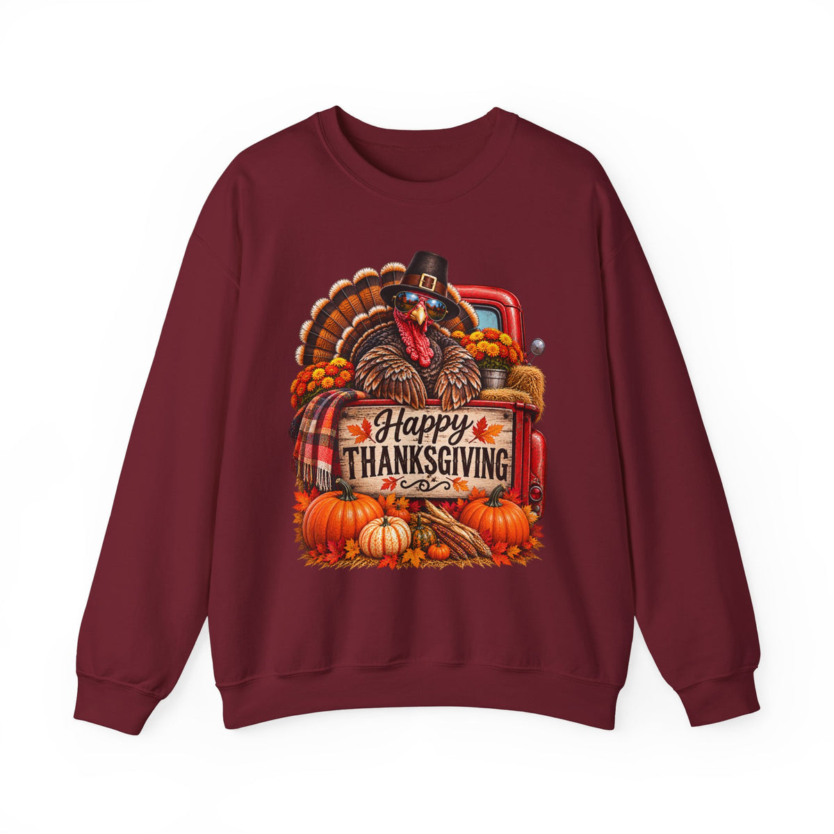 Happy Thanksgiving Turkey Sweatshirt — Fall Pumpkin Harvest Crewneck