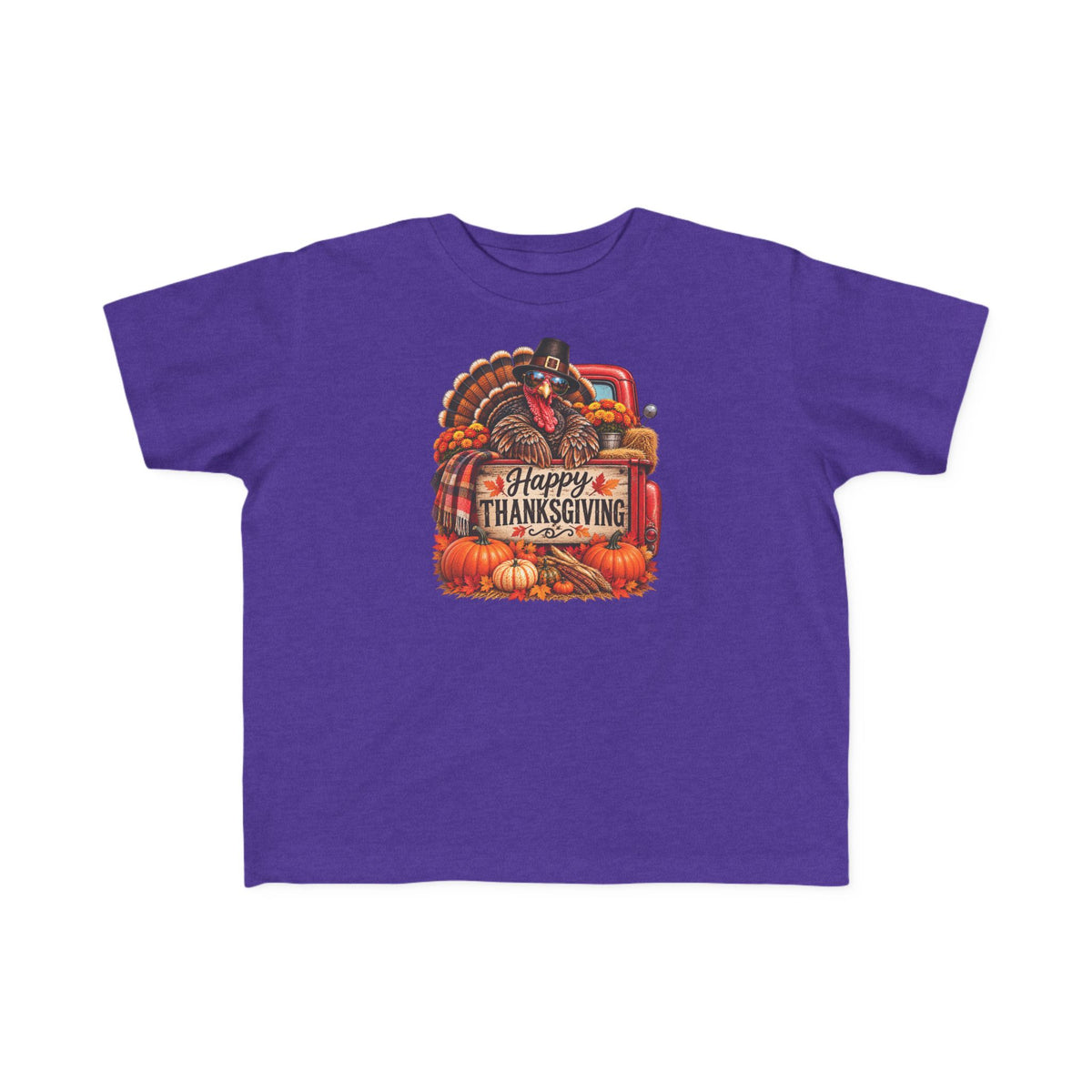 Toddler T-Shirt — 'Happy Thanksgiving' Turkey Truck Design