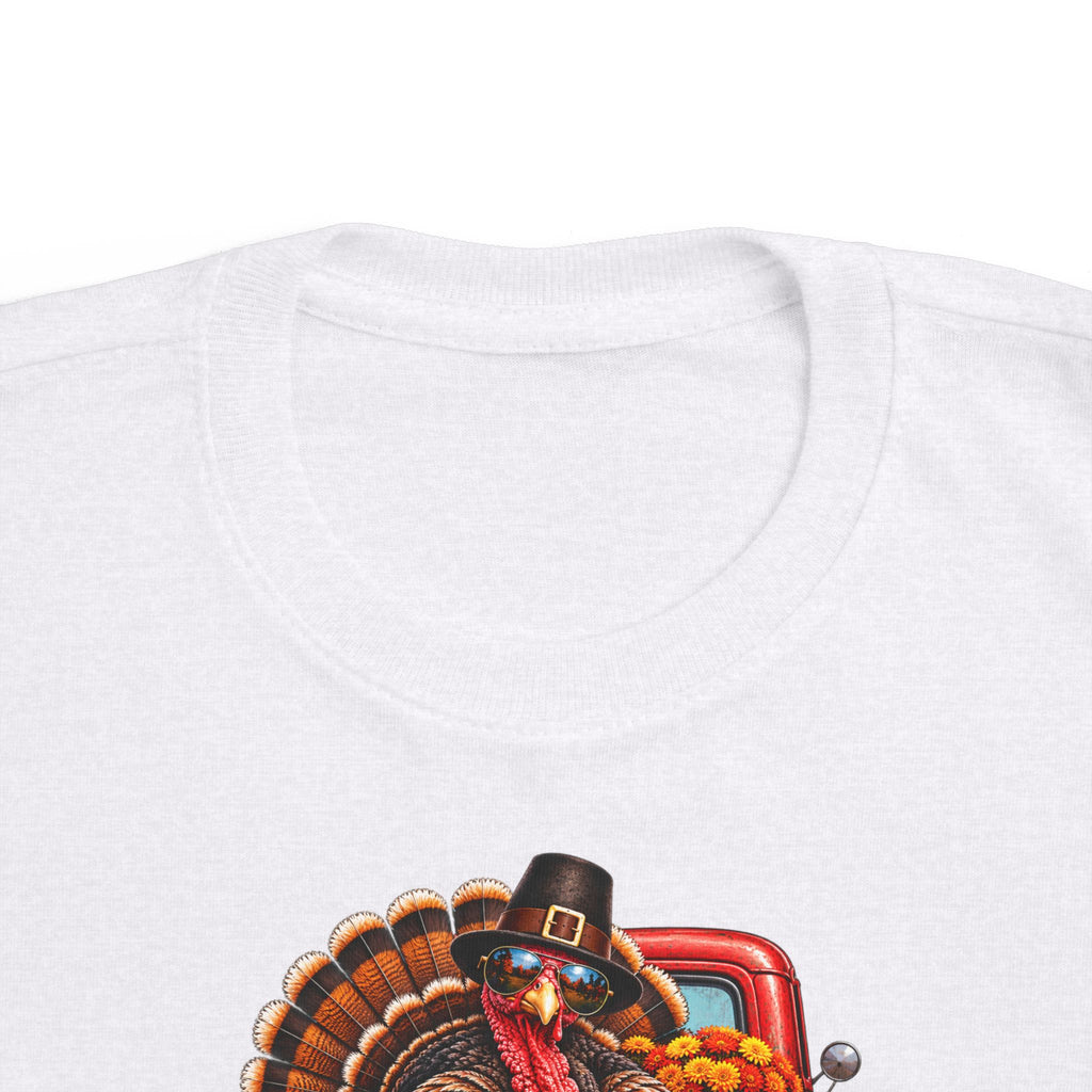 Toddler T-Shirt — 'Happy Thanksgiving' Turkey Truck Design