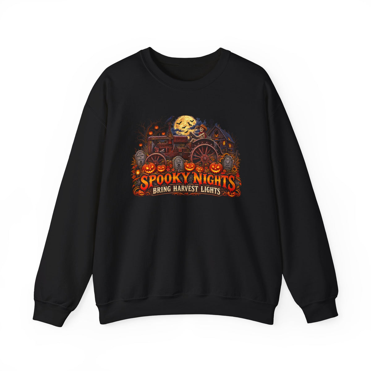 Spooky Nights Harvest Lights sweatshirt | Halloween pumpkin moon crewneck