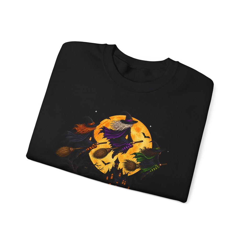 Witching You a Happy Halloween Crewneck Sweatshirt | Halloween Skull Moon Design