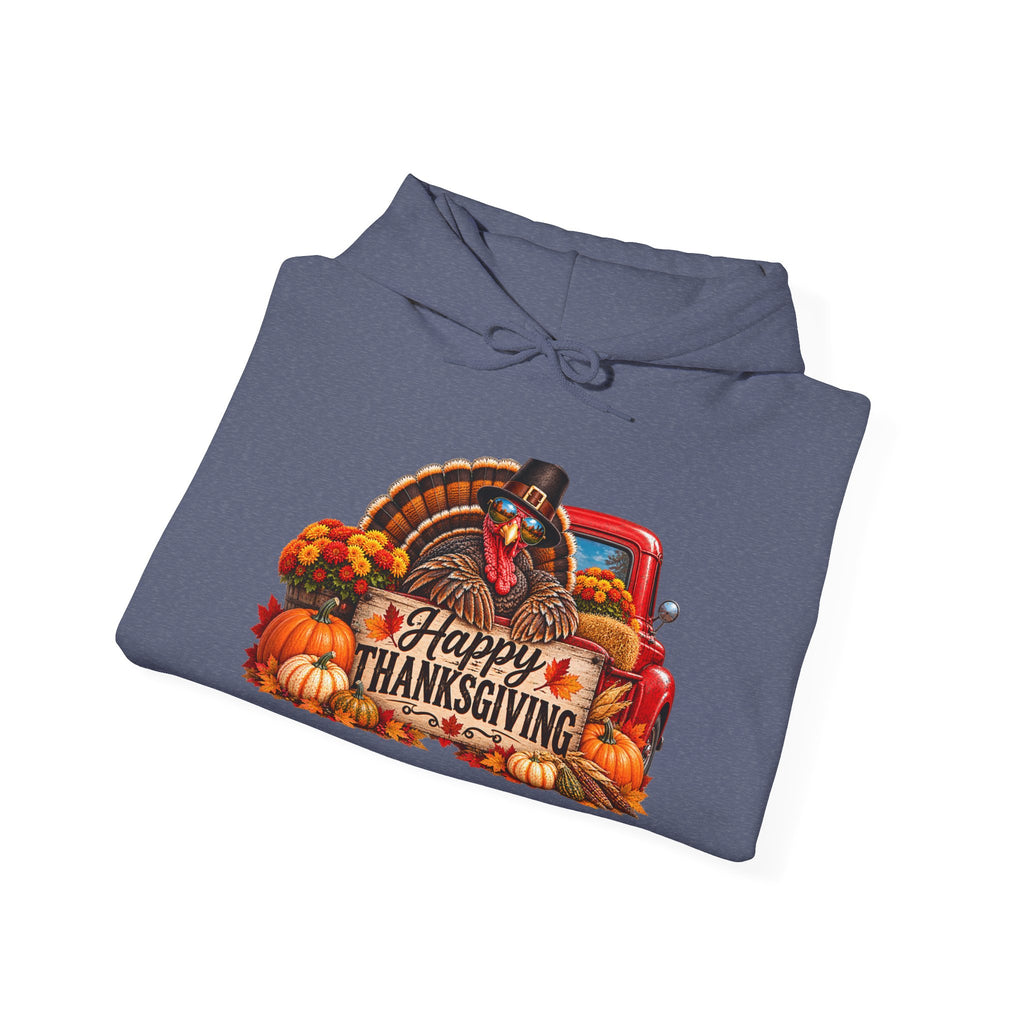 Thanksgiving Vintage Truck Hoodie – Happy Thanksgiving Fall Harvest Sweatshirt