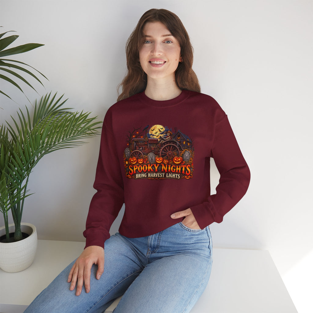 Spooky Nights Harvest Lights sweatshirt | Halloween pumpkin moon crewneck