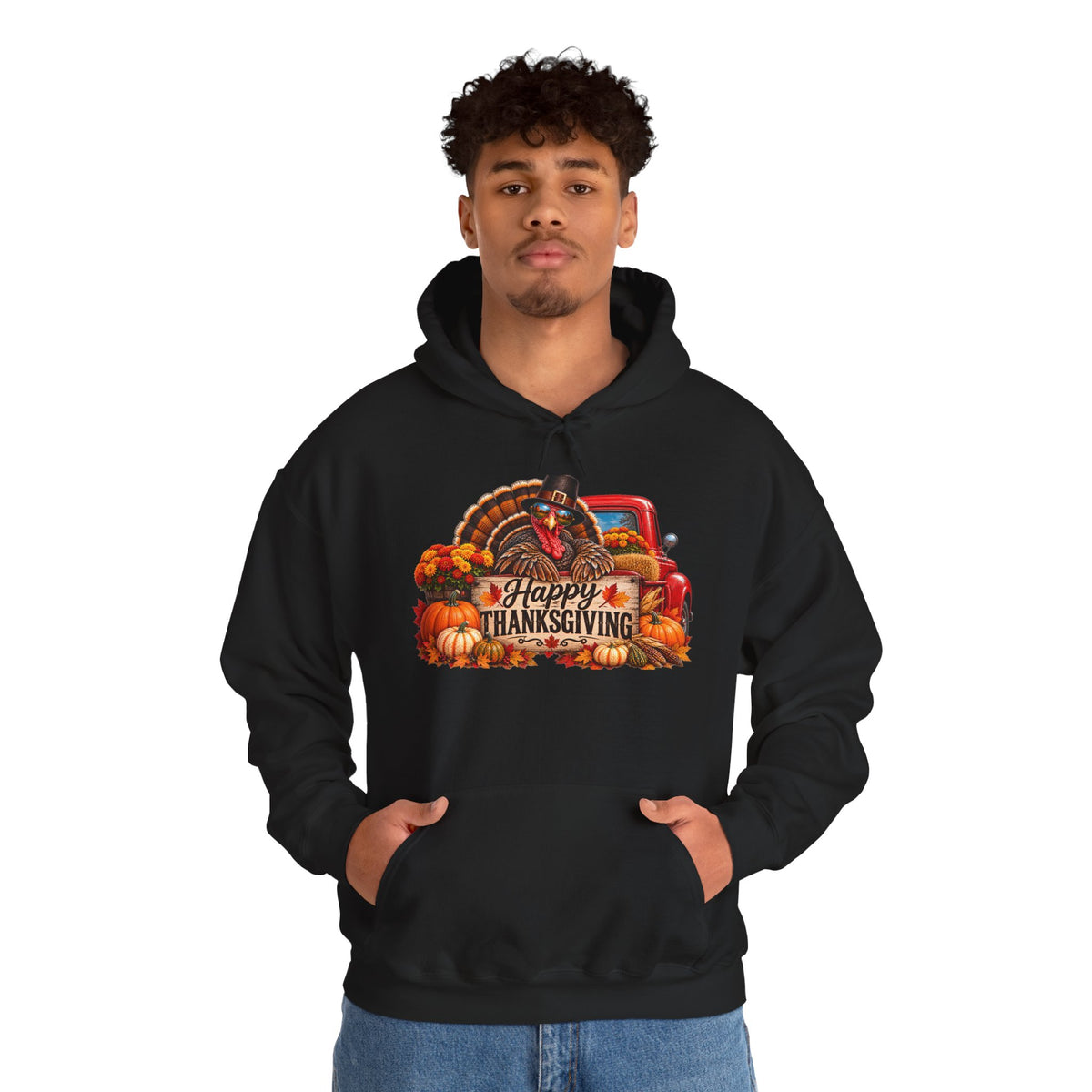 Thanksgiving Vintage Truck Hoodie – Happy Thanksgiving Fall Harvest Sweatshirt