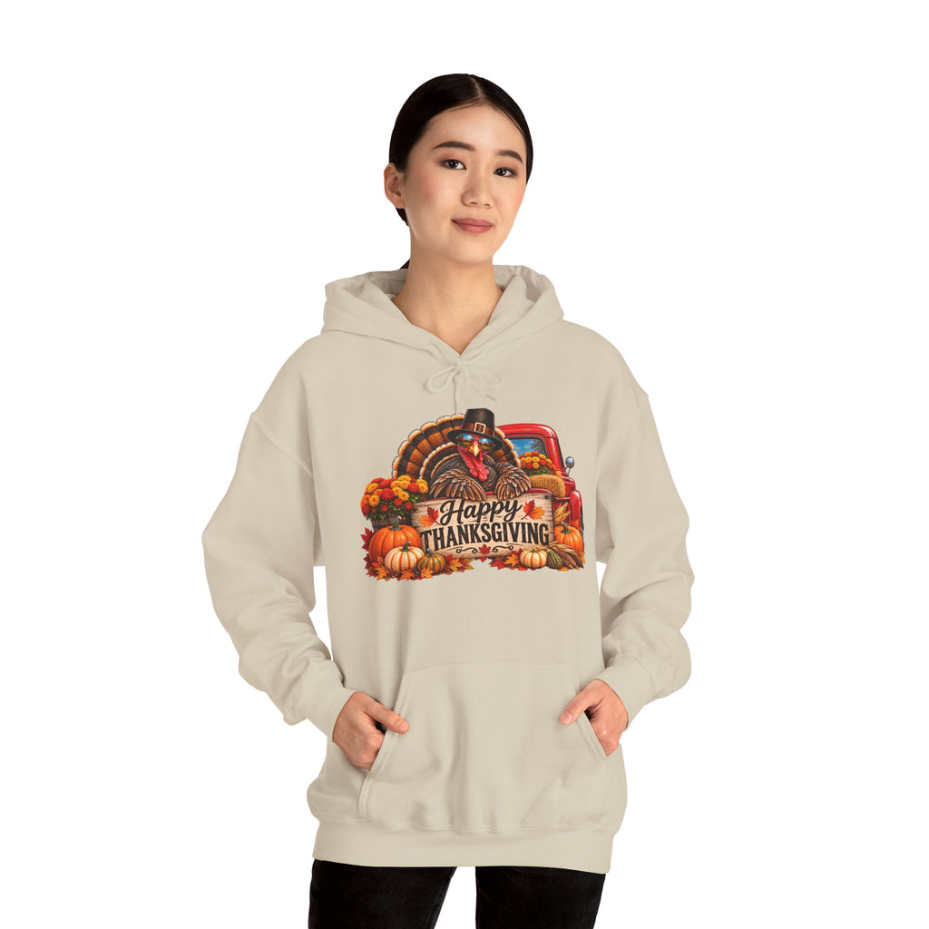 Thanksgiving Vintage Truck Hoodie – Happy Thanksgiving Fall Harvest Sweatshirt
