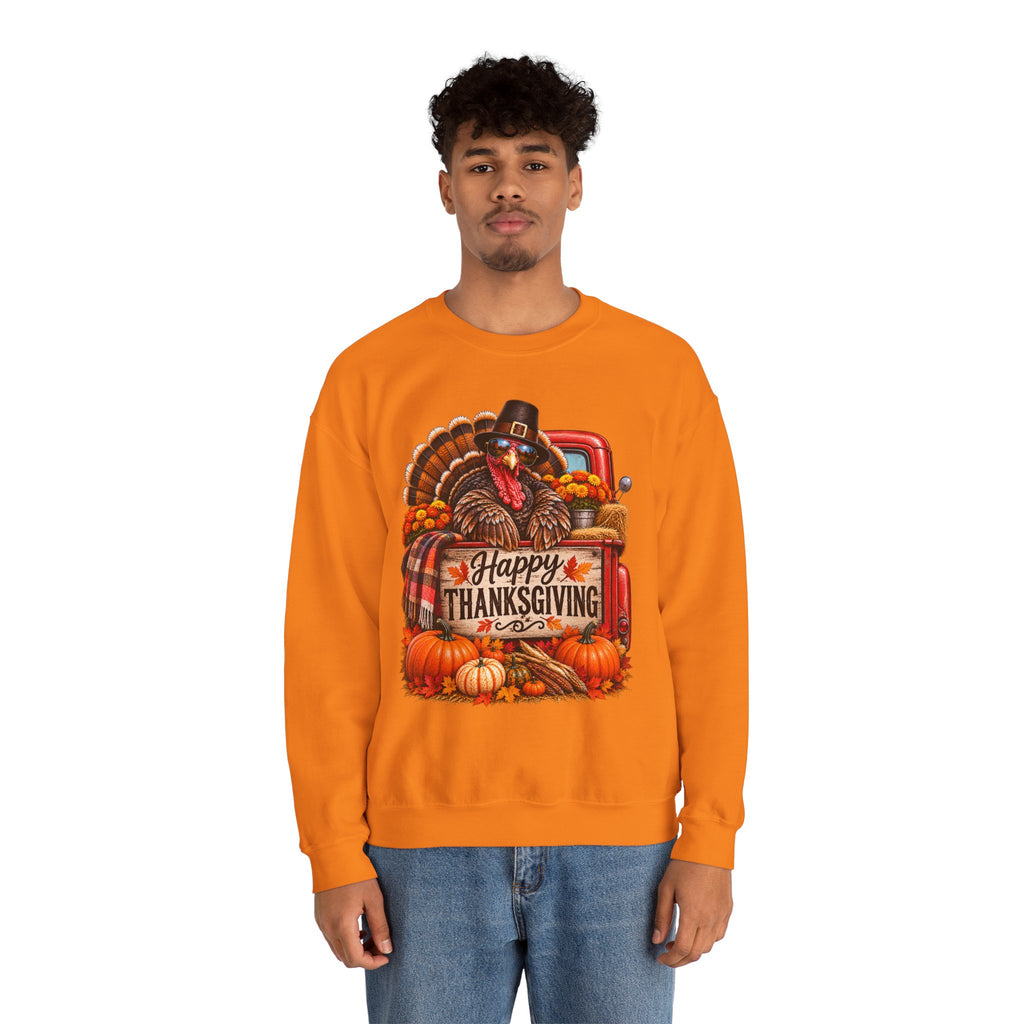 Happy Thanksgiving Turkey Sweatshirt — Fall Pumpkin Harvest Crewneck