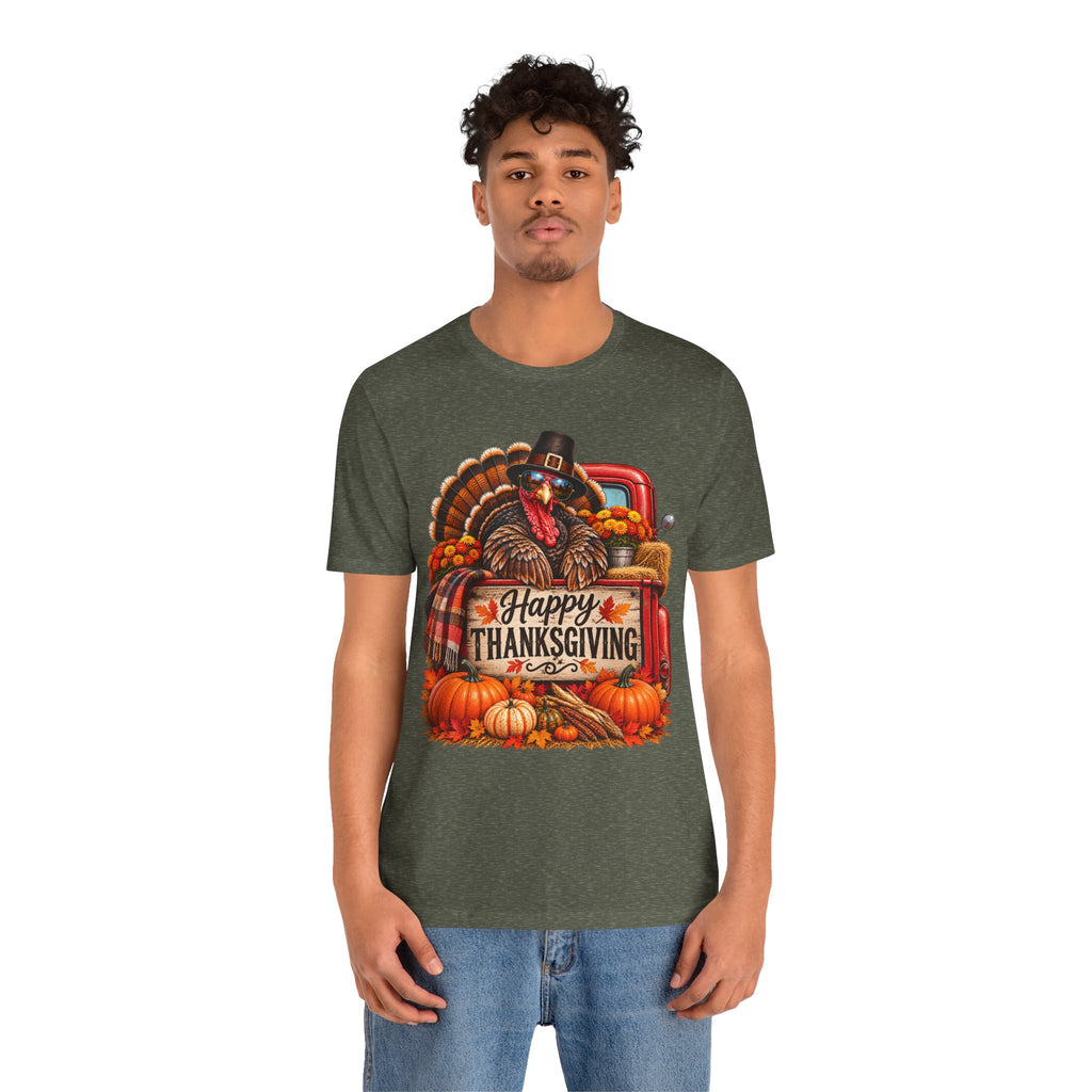 Thanksgiving Turkey T-Shirt – "Happy Thanksgiving" Fall Harvest Tee