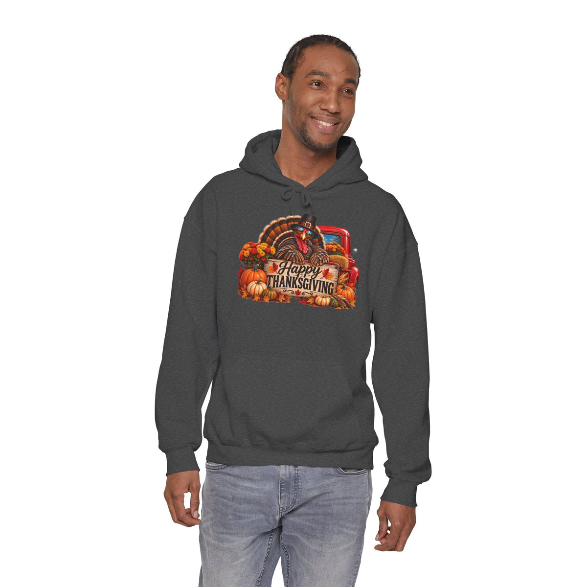 Thanksgiving Vintage Truck Hoodie – Happy Thanksgiving Fall Harvest Sweatshirt