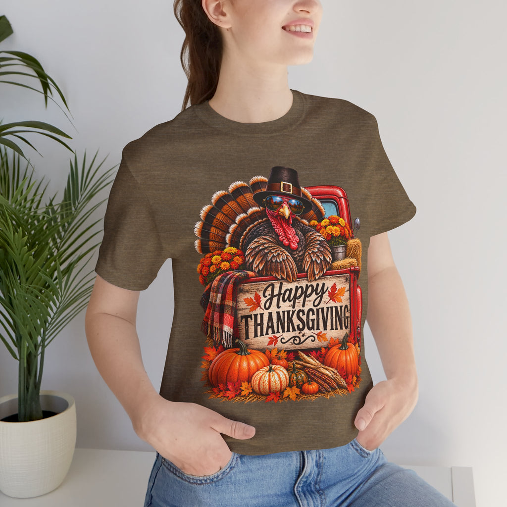 Thanksgiving Turkey T-Shirt – "Happy Thanksgiving" Fall Harvest Tee