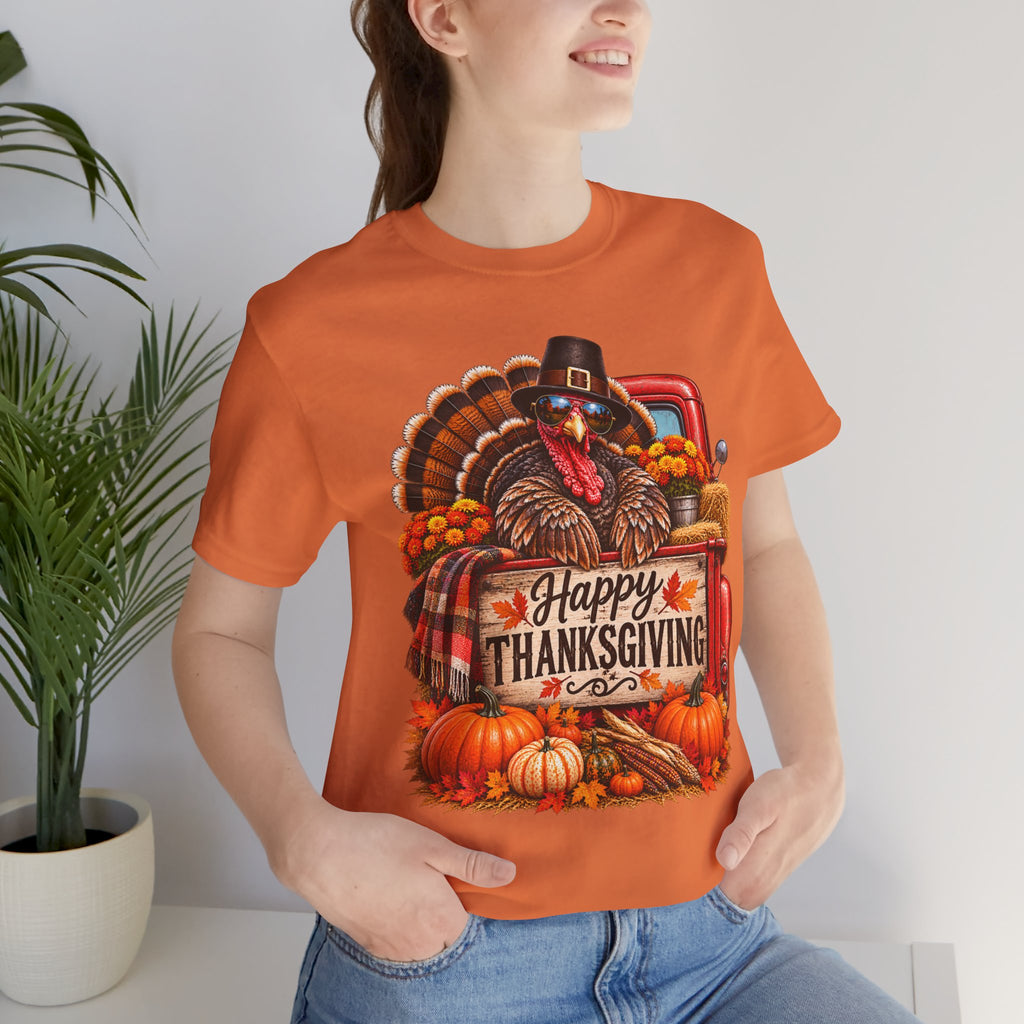 Thanksgiving Turkey T-Shirt – "Happy Thanksgiving" Fall Harvest Tee