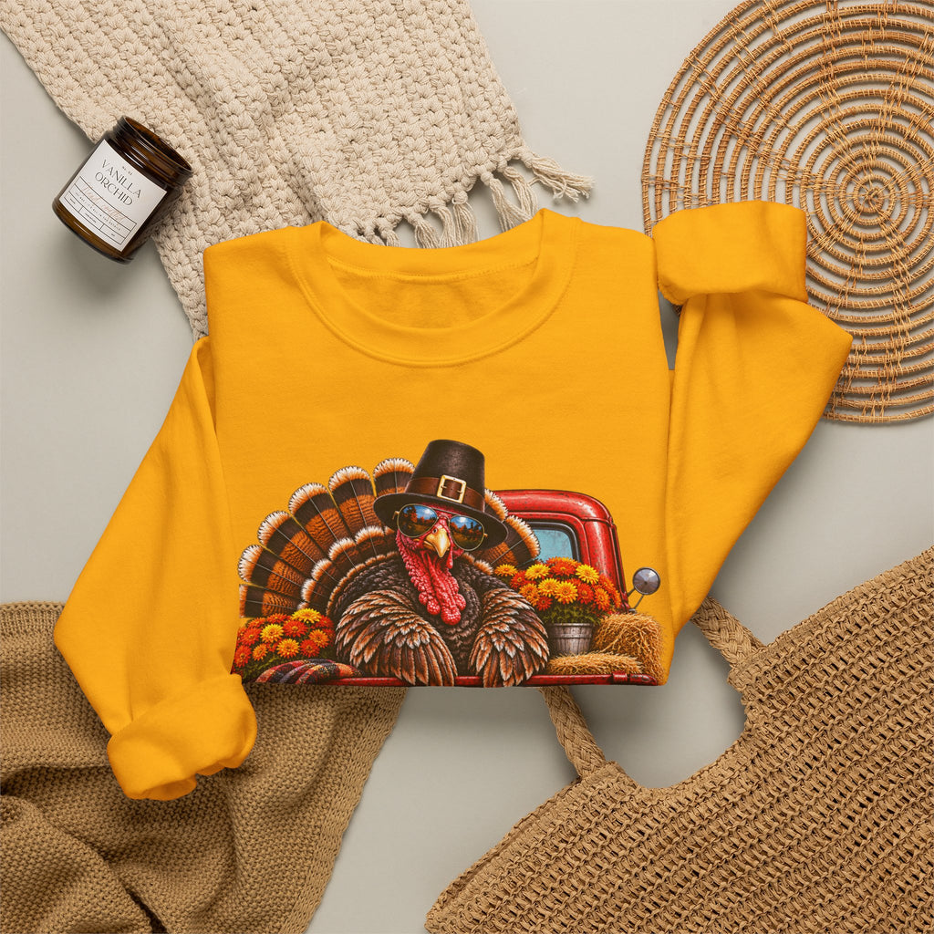 Happy Thanksgiving Turkey Sweatshirt — Fall Pumpkin Harvest Crewneck