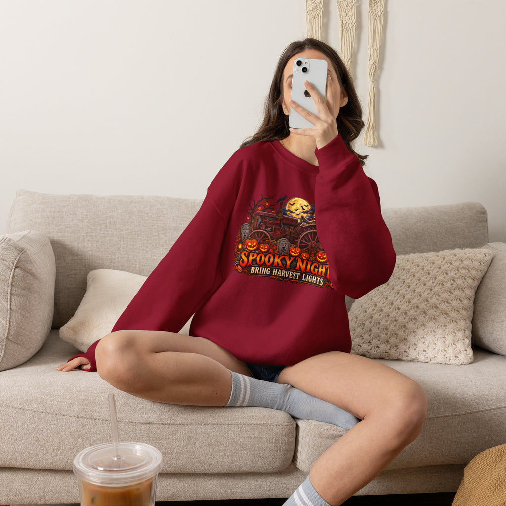 Spooky Nights Harvest Lights sweatshirt | Halloween pumpkin moon crewneck