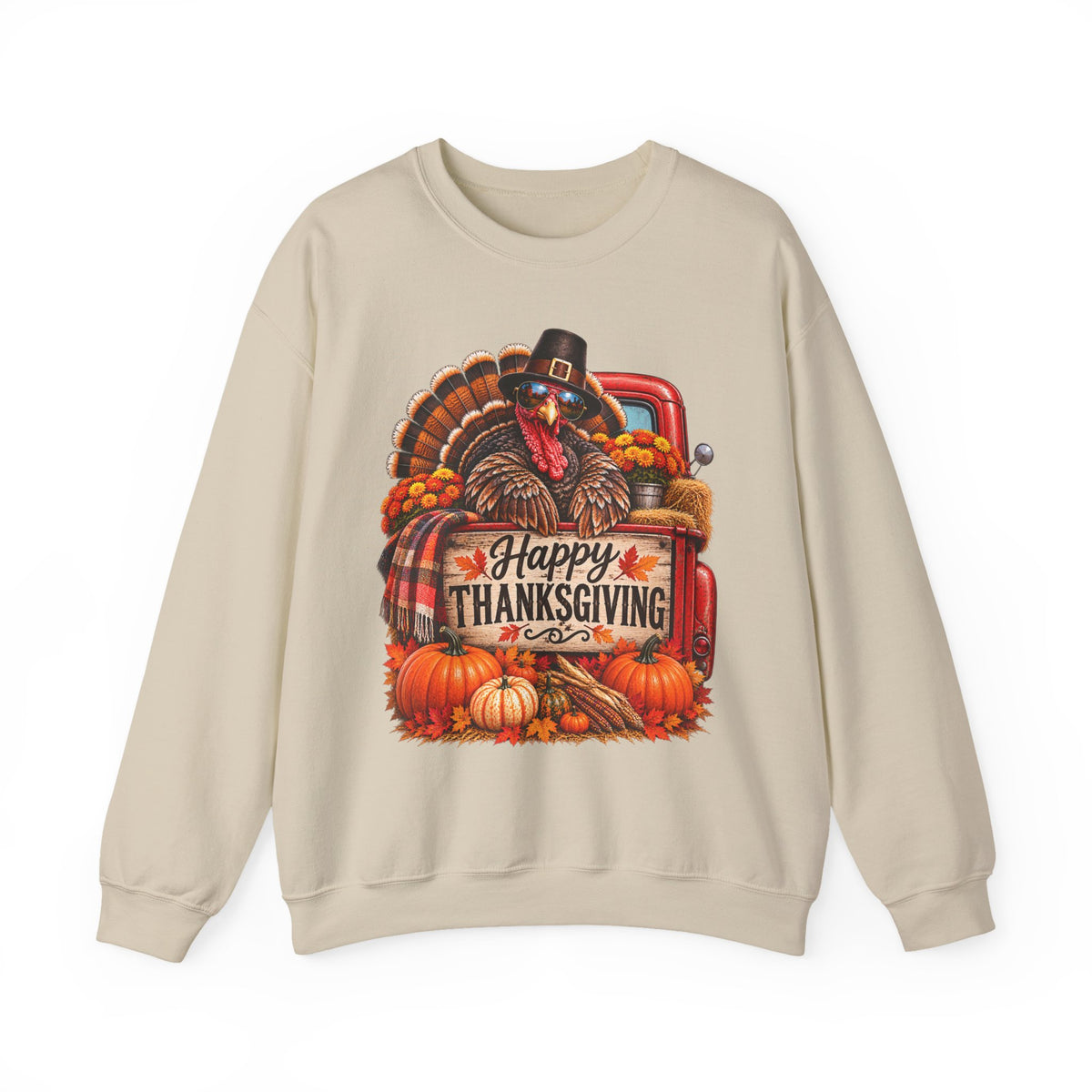 Happy Thanksgiving Turkey Sweatshirt — Fall Pumpkin Harvest Crewneck