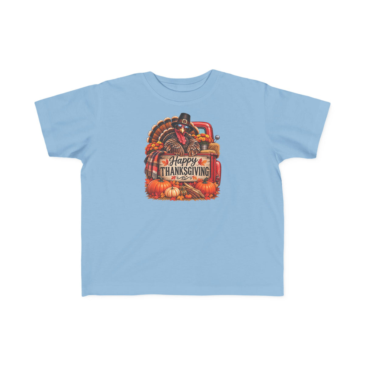 Toddler T-Shirt — 'Happy Thanksgiving' Turkey Truck Design