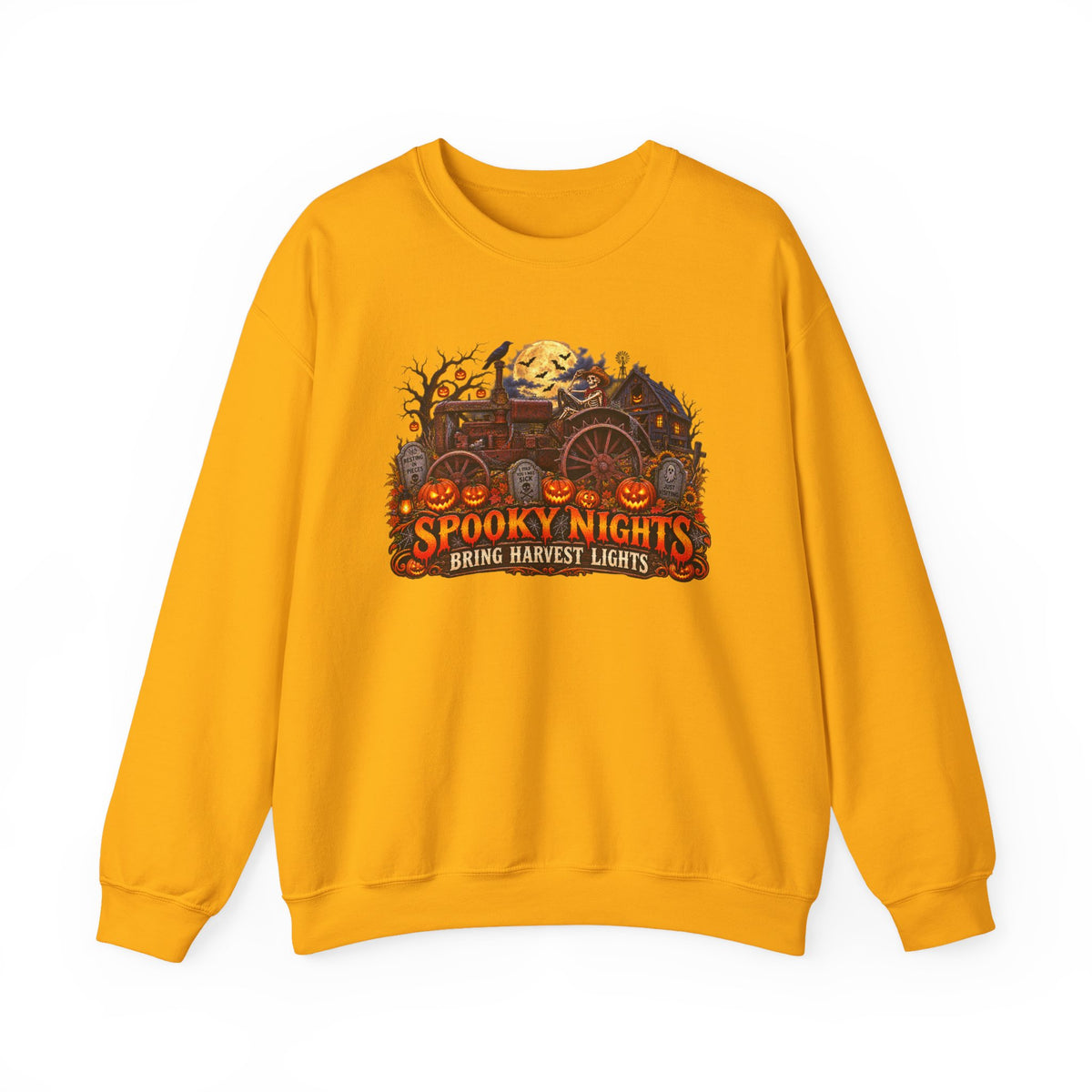 Spooky Nights Harvest Lights sweatshirt | Halloween pumpkin moon crewneck