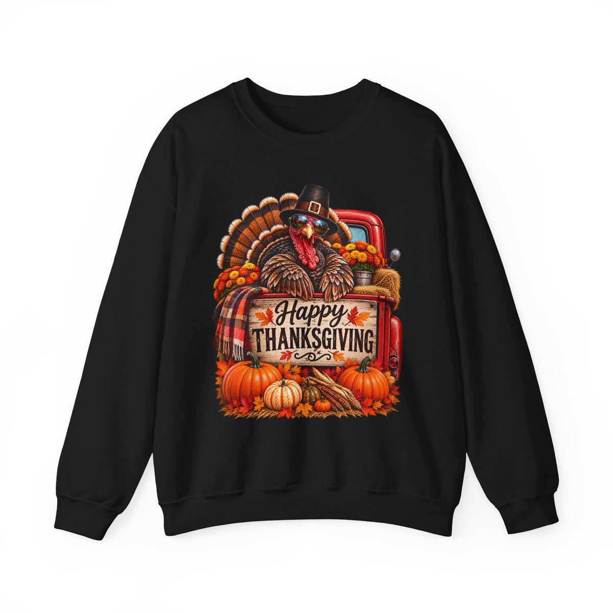 Happy Thanksgiving Turkey Sweatshirt — Fall Pumpkin Harvest Crewneck