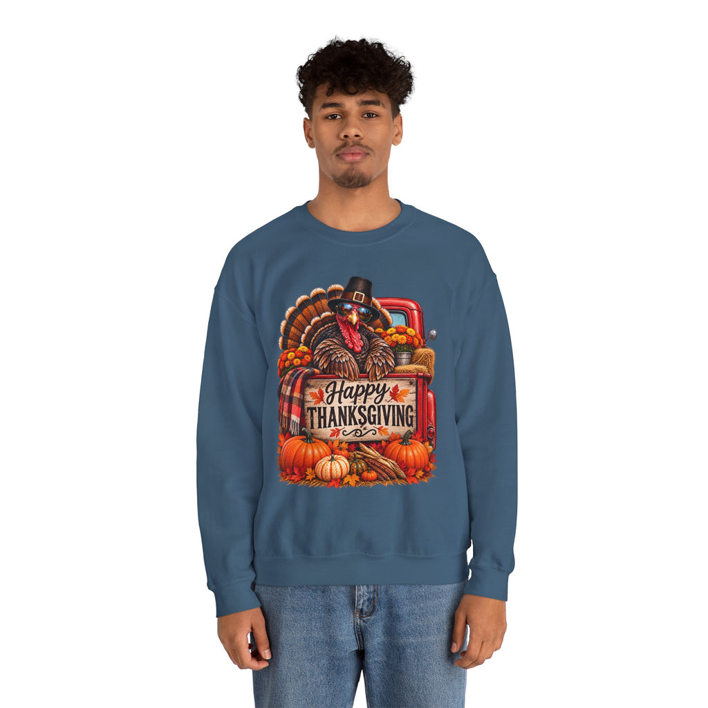 Happy Thanksgiving Turkey Sweatshirt — Fall Pumpkin Harvest Crewneck