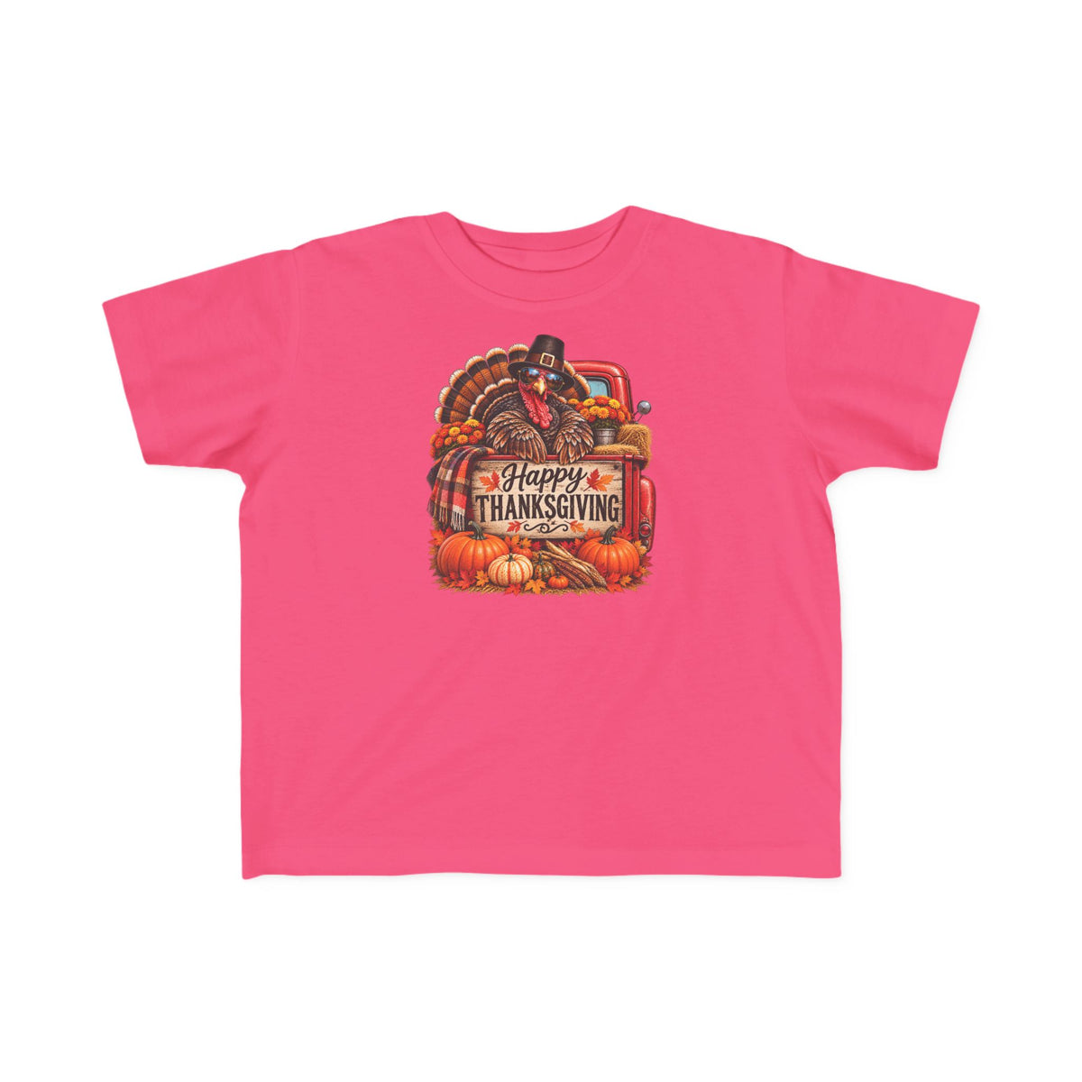 Toddler T-Shirt — 'Happy Thanksgiving' Turkey Truck Design