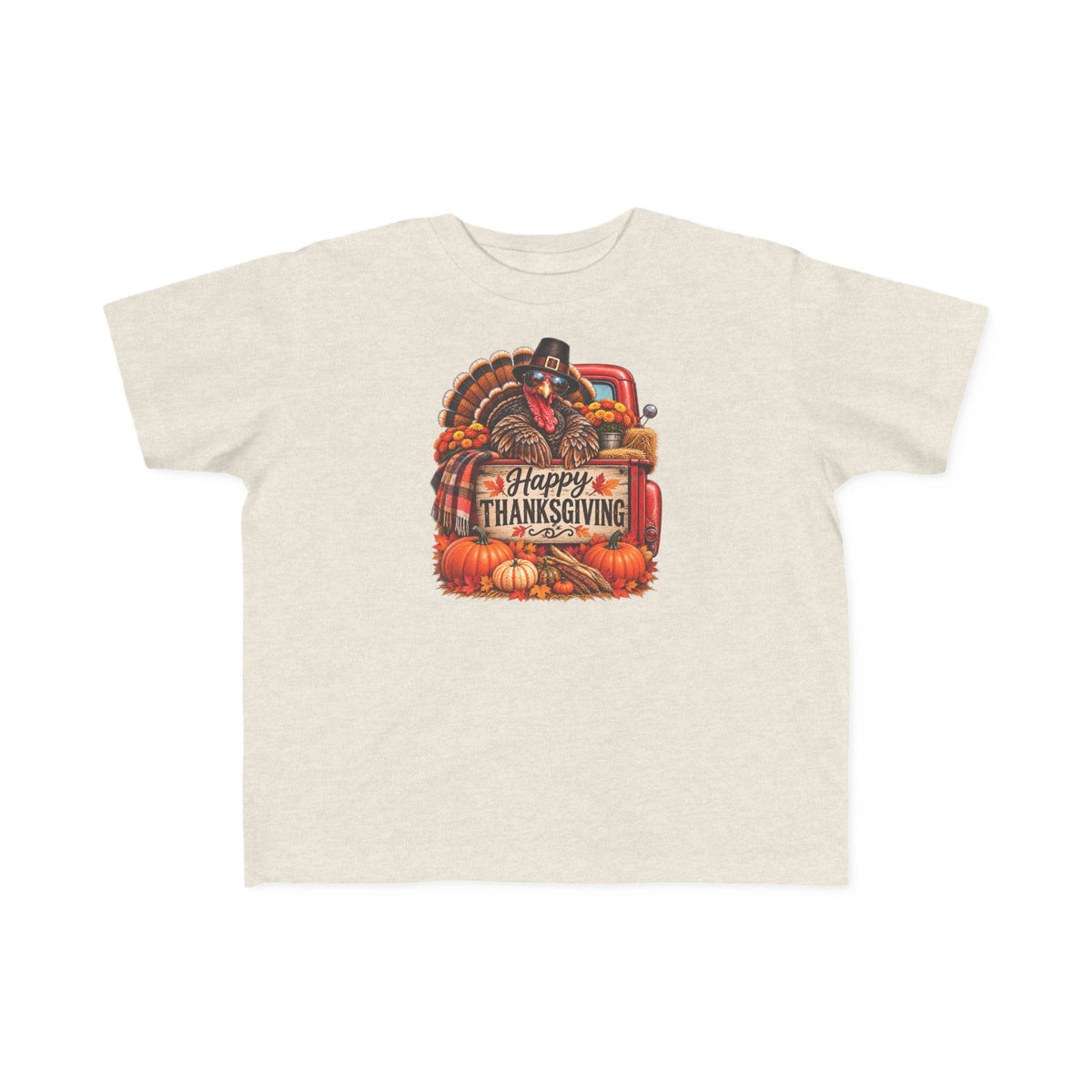 Toddler T-Shirt — 'Happy Thanksgiving' Turkey Truck Design
