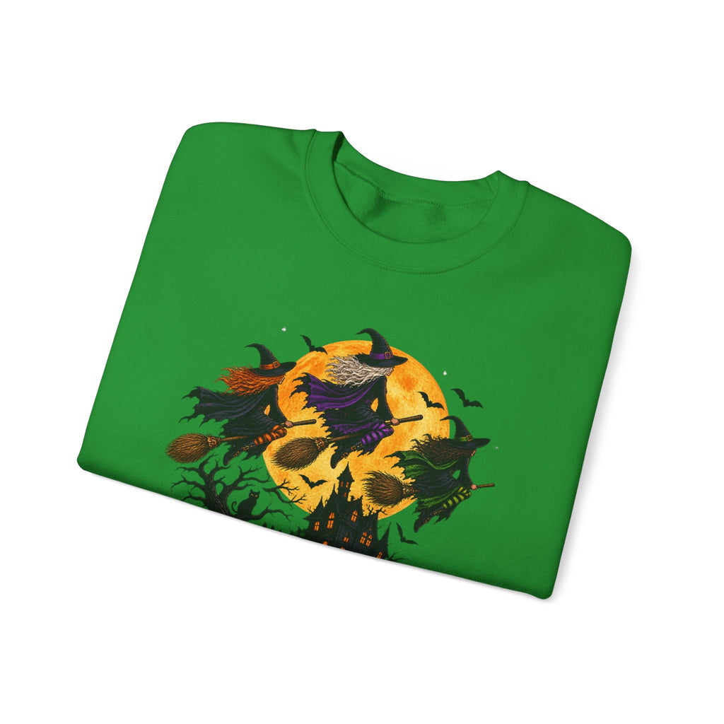 Witching You a Happy Halloween Crewneck Sweatshirt | Halloween Skull Moon Design