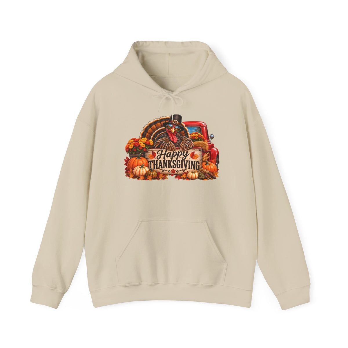 Thanksgiving Vintage Truck Hoodie – Happy Thanksgiving Fall Harvest Sweatshirt