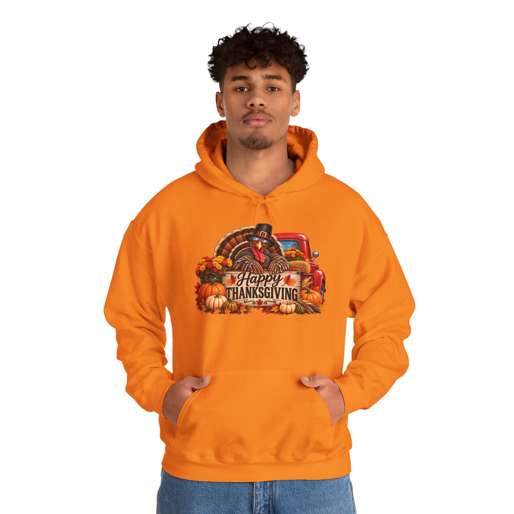 Thanksgiving Vintage Truck Hoodie – Happy Thanksgiving Fall Harvest Sweatshirt