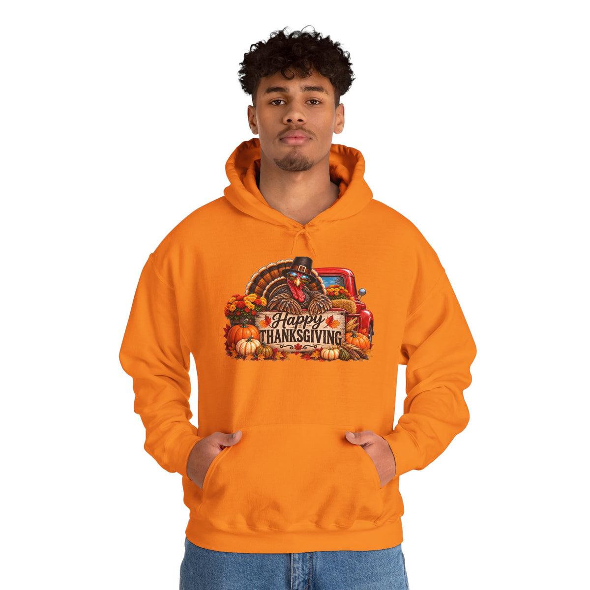 Thanksgiving Vintage Truck Hoodie – Happy Thanksgiving Fall Harvest Sweatshirt