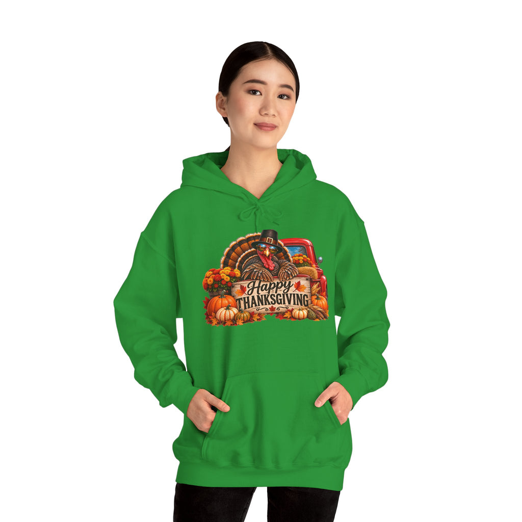 Thanksgiving Vintage Truck Hoodie – Happy Thanksgiving Fall Harvest Sweatshirt
