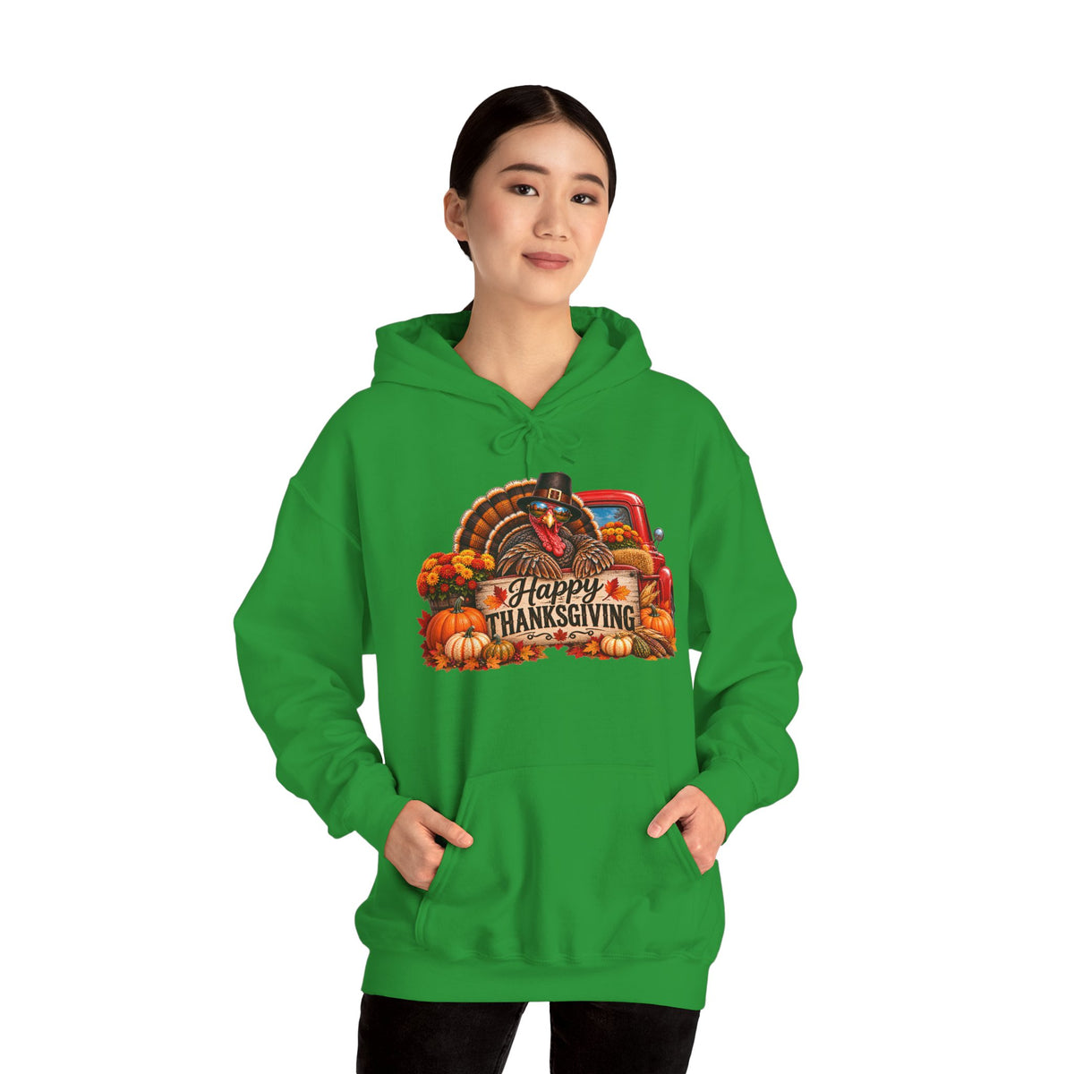 Thanksgiving Vintage Truck Hoodie – Happy Thanksgiving Fall Harvest Sweatshirt