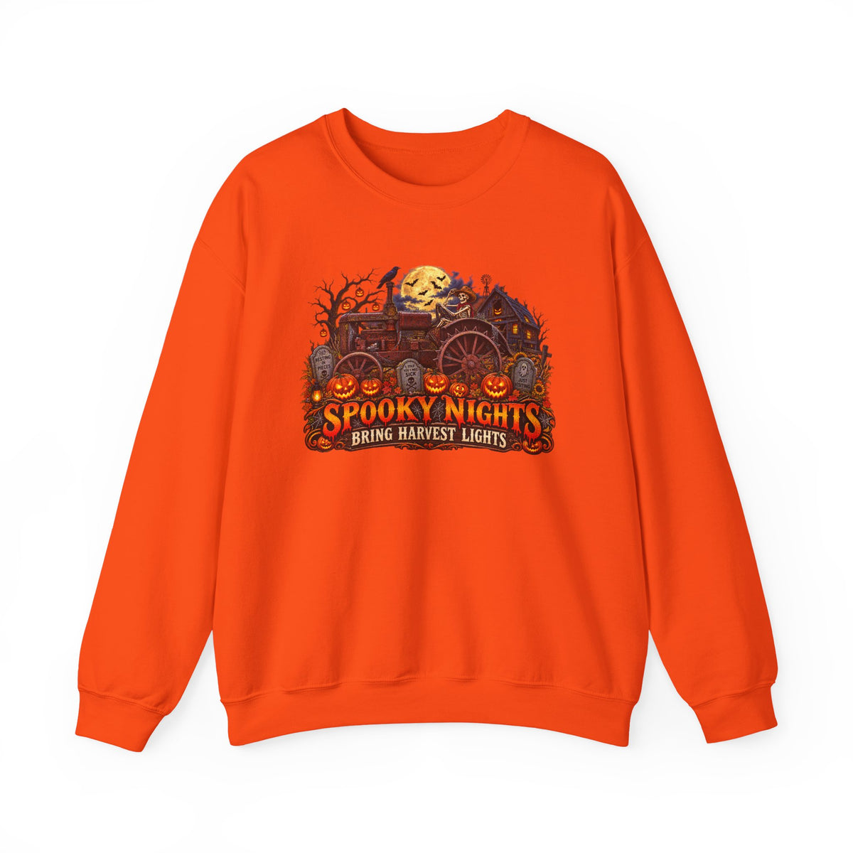 Spooky Nights Harvest Lights sweatshirt | Halloween pumpkin moon crewneck
