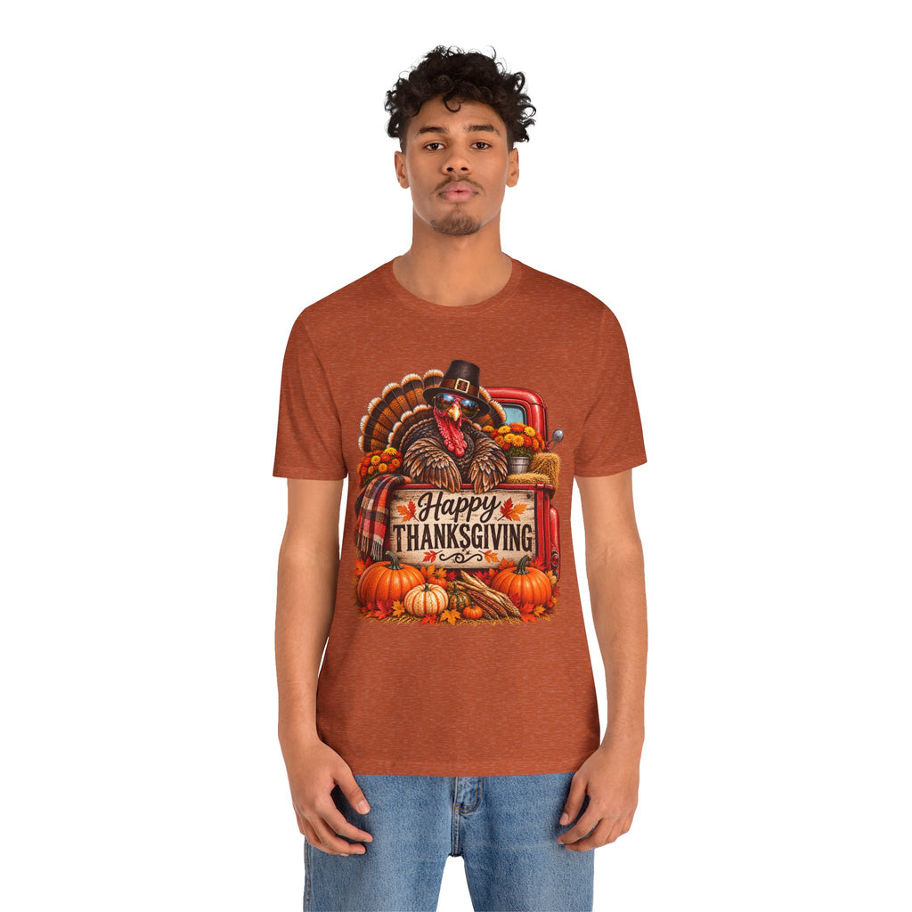 Thanksgiving Turkey T-Shirt – "Happy Thanksgiving" Fall Harvest Tee