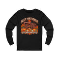 Fallin' for Farm Life Long Sleeve Tee — Pumpkin, Tractor & Harvest Days Design