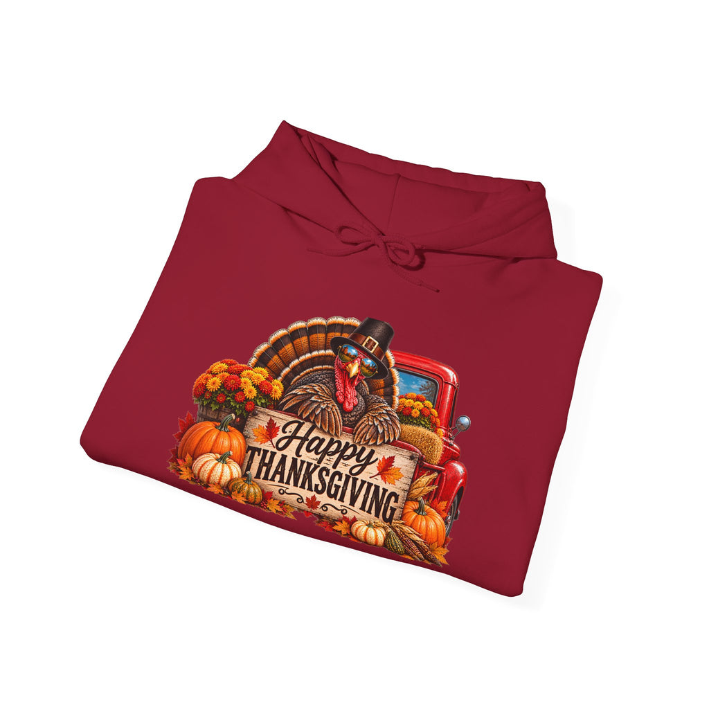 Thanksgiving Vintage Truck Hoodie – Happy Thanksgiving Fall Harvest Sweatshirt