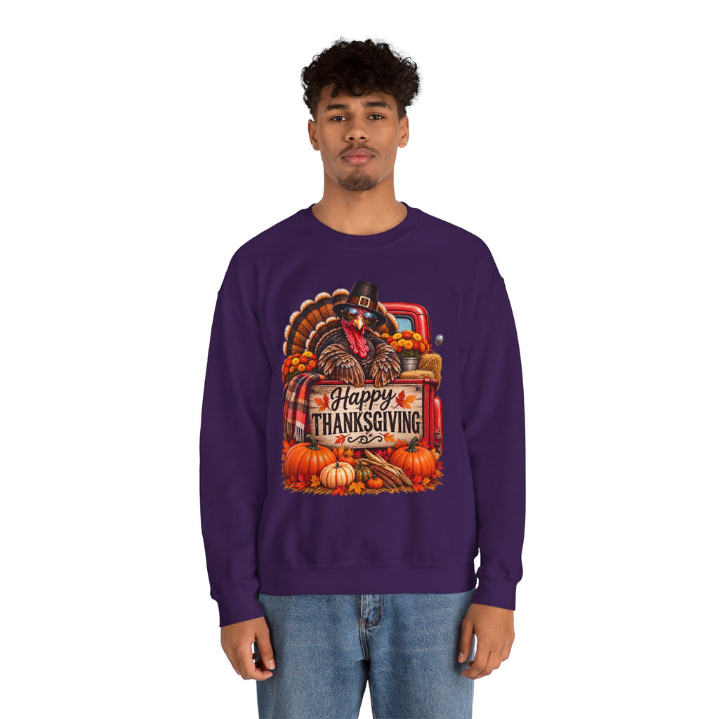 Happy Thanksgiving Turkey Sweatshirt — Fall Pumpkin Harvest Crewneck