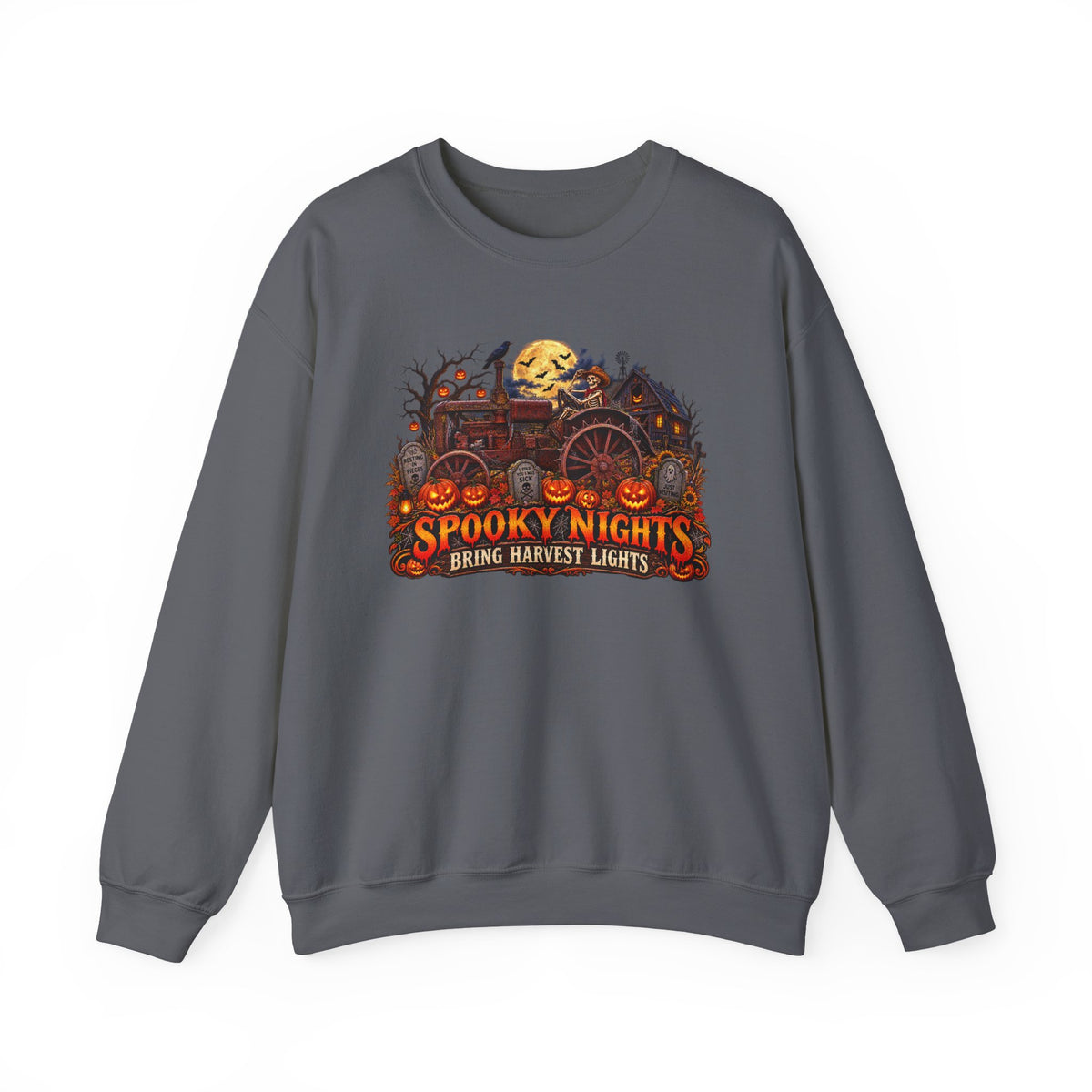 Spooky Nights Harvest Lights sweatshirt | Halloween pumpkin moon crewneck