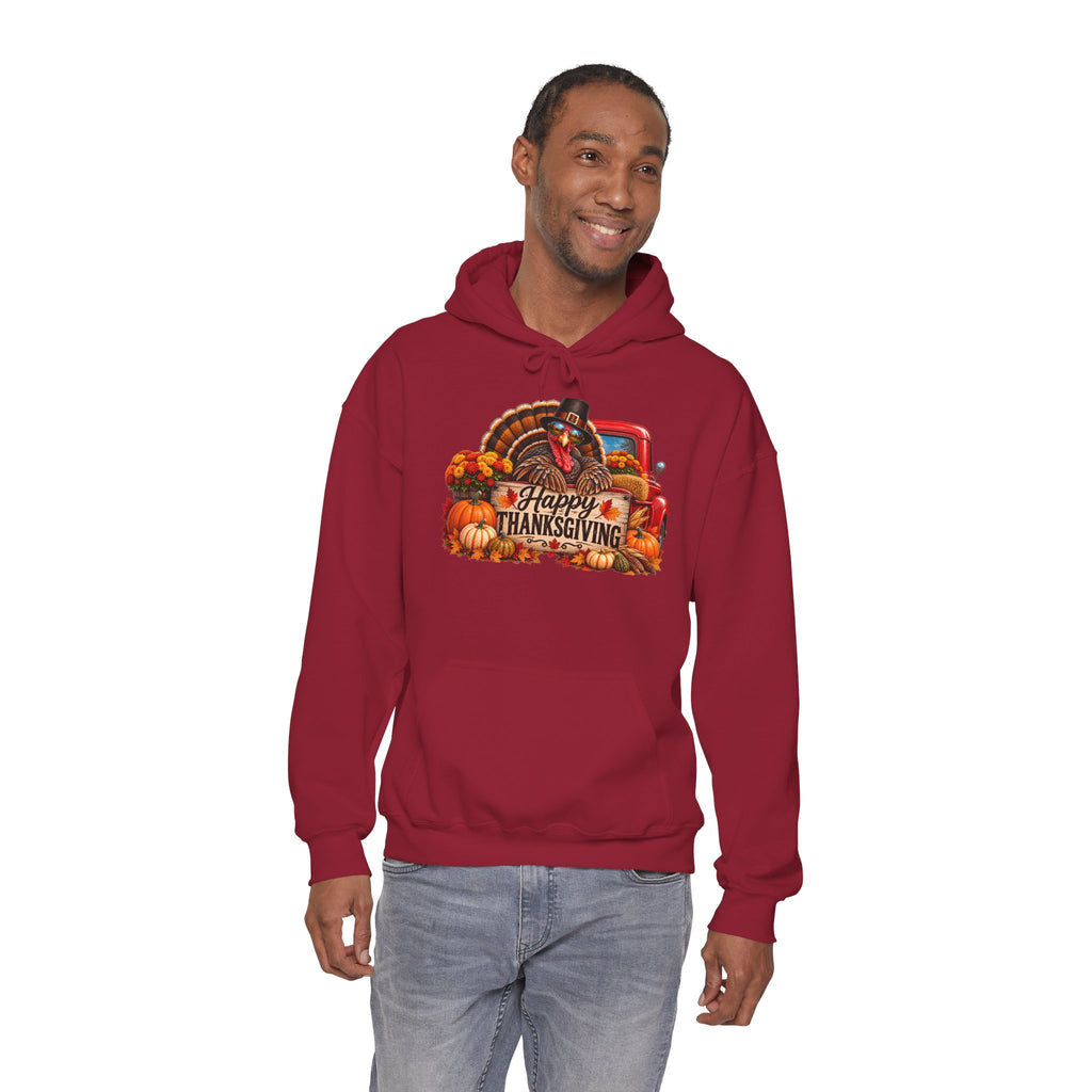 Thanksgiving Vintage Truck Hoodie – Happy Thanksgiving Fall Harvest Sweatshirt