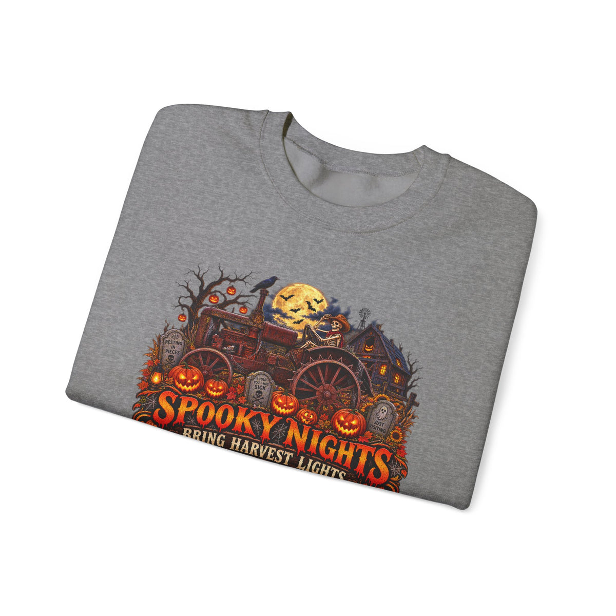 Spooky Nights Harvest Lights sweatshirt | Halloween pumpkin moon crewneck