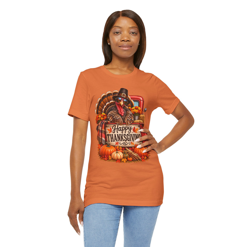 Thanksgiving Turkey T-Shirt – "Happy Thanksgiving" Fall Harvest Tee
