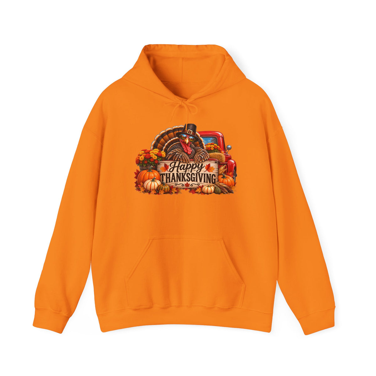 Thanksgiving Vintage Truck Hoodie – Happy Thanksgiving Fall Harvest Sweatshirt