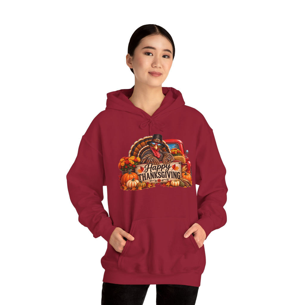 Thanksgiving Vintage Truck Hoodie – Happy Thanksgiving Fall Harvest Sweatshirt