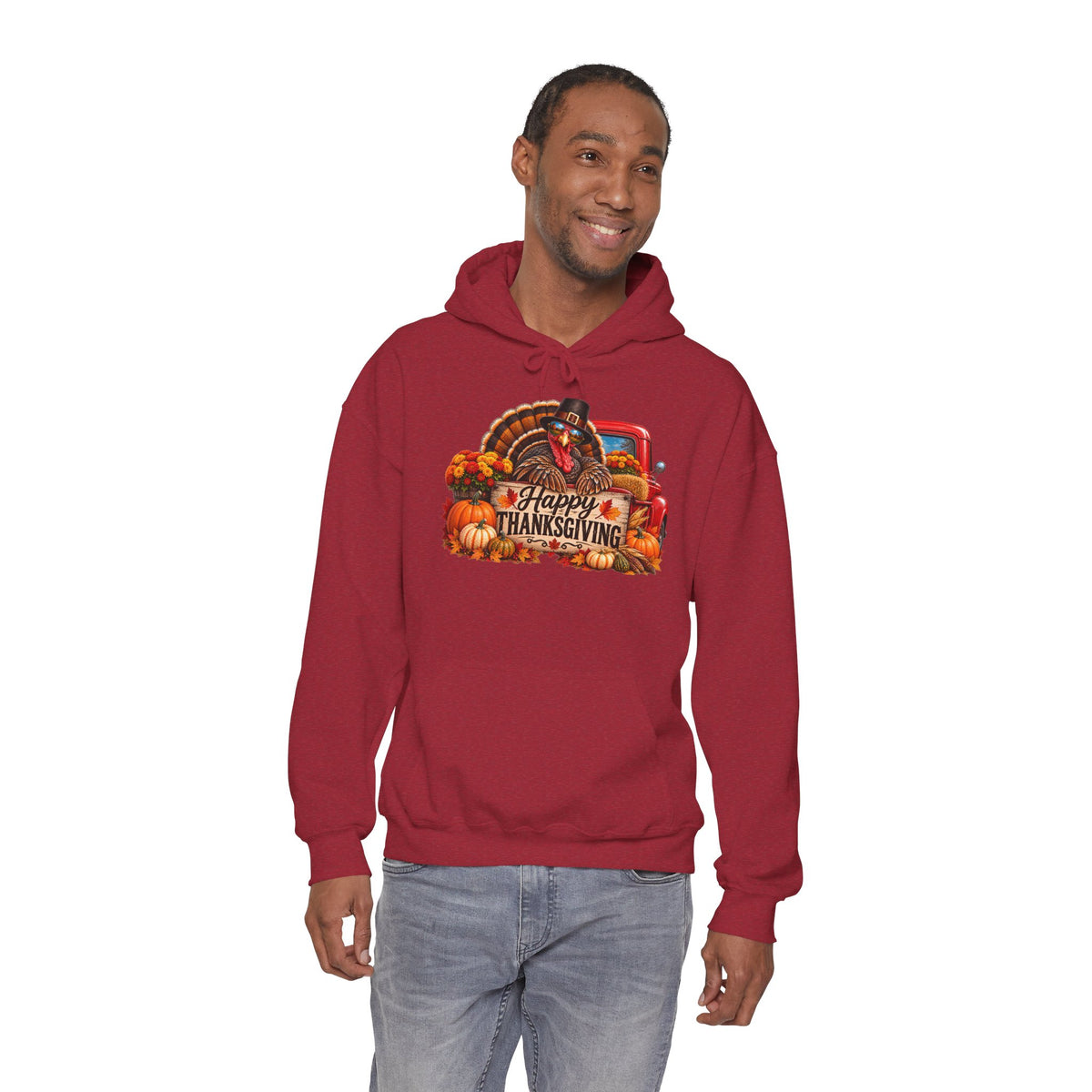 Thanksgiving Vintage Truck Hoodie – Happy Thanksgiving Fall Harvest Sweatshirt